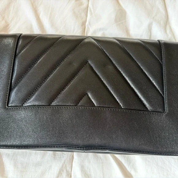 Chanel Mademoiselle Flap Clutch Chevron Sheepskin - Picture 2 of 5